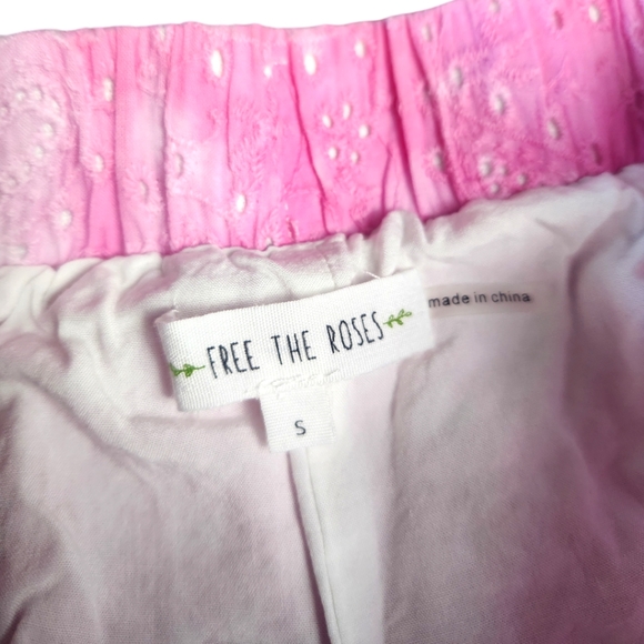 Free the Roses Pink Tie Dye Layered Ruffled Eyelet Skort Small Cotton - Picture 6 of 7